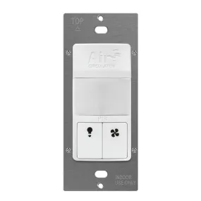 120V Occupancy/Vacancy Motion Light Switch with Fan Timer Switch Single Pole White