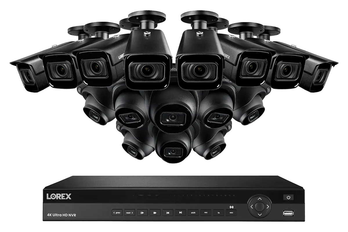 16-Channel 4K Nocturnal NVR System with Eight Audio Domes and Eight Motorized Varifocal Smart IP Cameras