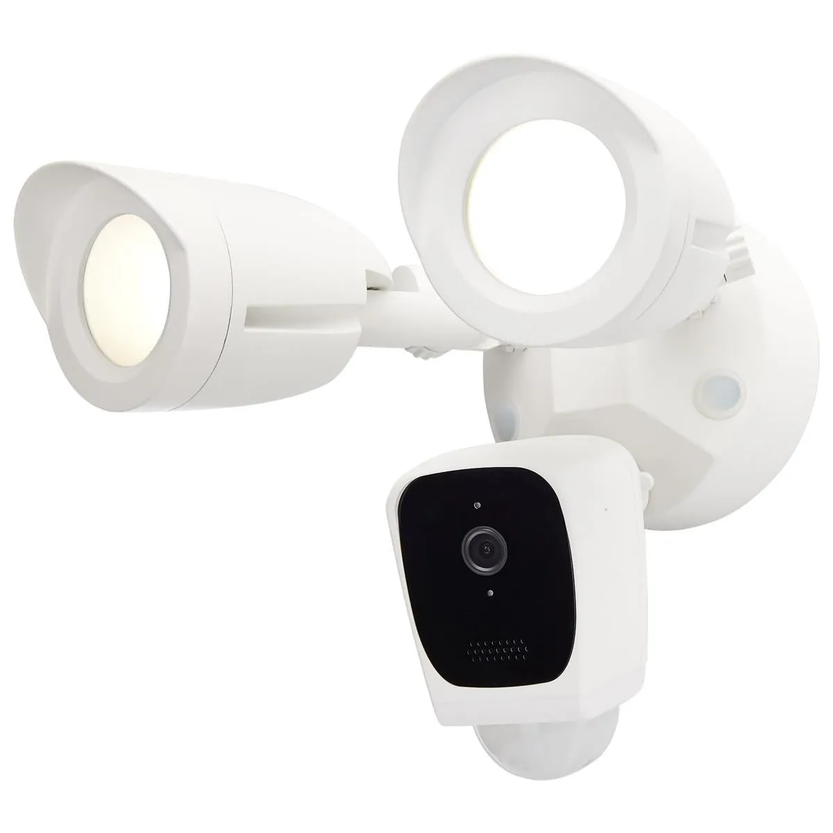 2 Head Outdoor SMART Security Light, With Camera, Starfish enabled, White Finish