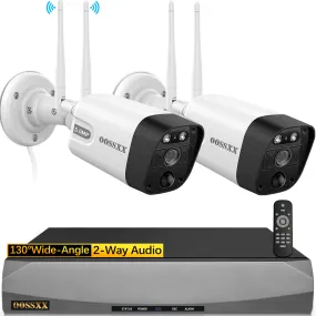 (2-Way Audio & PIR Detection) Dual Antennas Outdoor Wireless Security Camera System 5.5MP Wi-Fi Video Surveillance