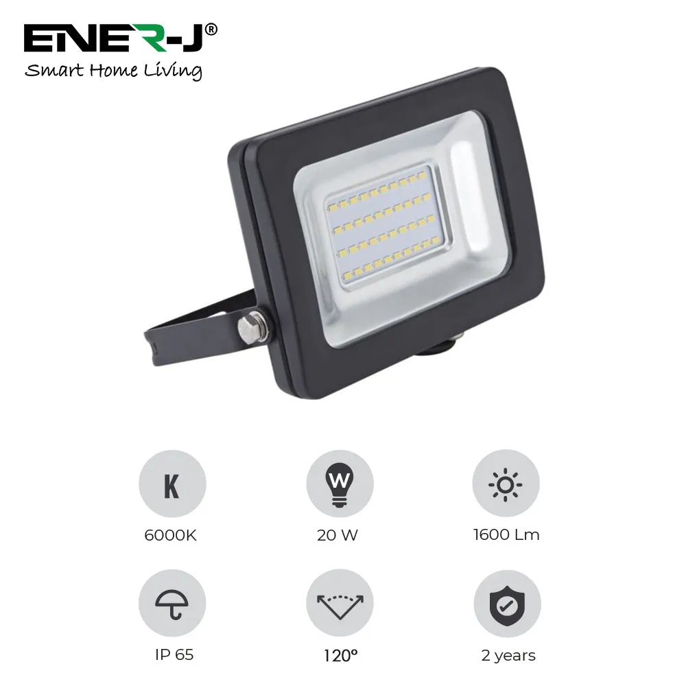 20 Watts LED Floodlights Non PIR Slim Line Black Body with 2 Years Warranty 6000K