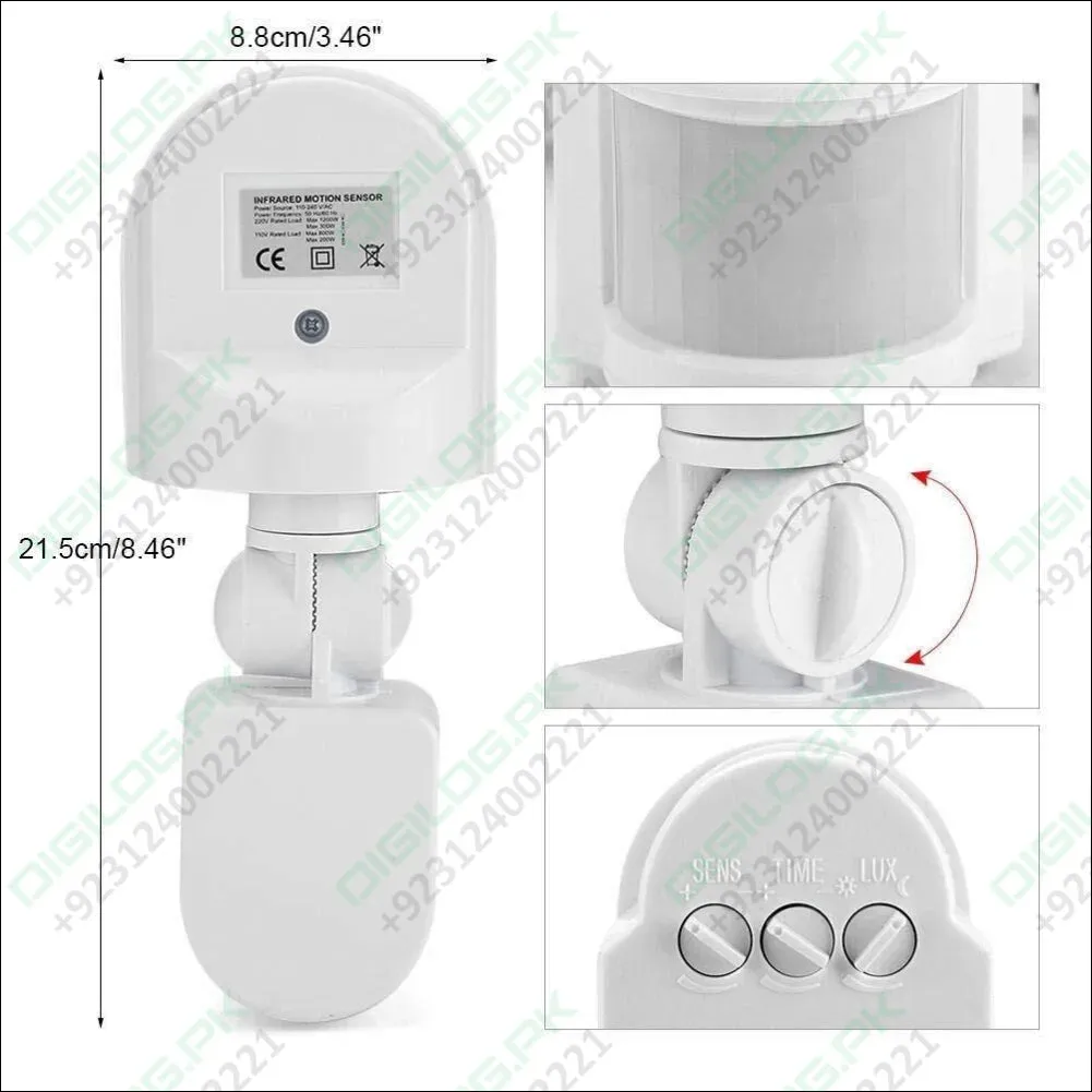 220V Automatic Infrared PIR LED Motion Sensor Detector Switch