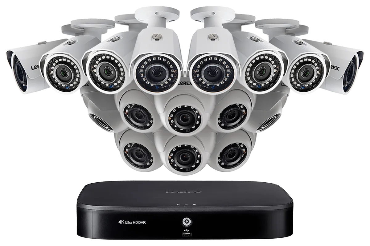 2K Super HD 16-Channel Security System with Sixteen 2K (5MP) Cameras, Advanced Motion Detection and Smart Home Voice Control