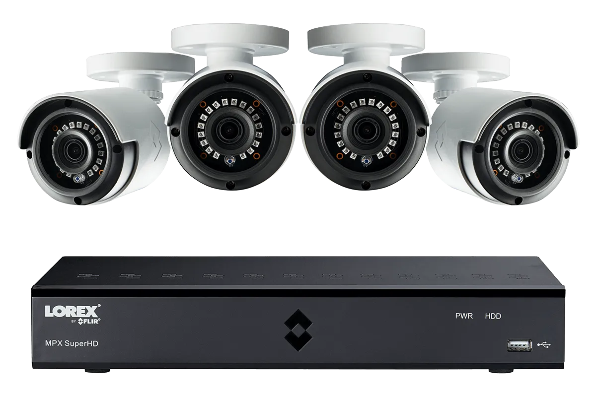 4MP Super HD 4 Channel Security System with 4 Super HD 4MP Cameras