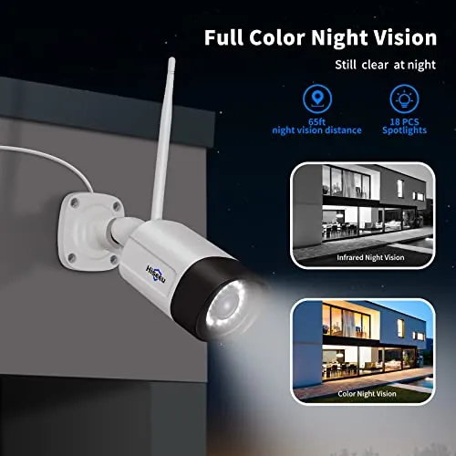 【5X Optical Zoom,2K】 Hiseeu Pan/Tilt/Zoom Security Camera,3 Megapixels Outdoor Wireless Surveillance Camera,Floodlights Full Color Night Vision,Two Way Audio,IP66 Waterproof, Motion Detection…