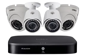 8-Channel Security System with Four 1080p HD Outdoor Cameras, Advanced Motion Detection and Smart Home Voice Control