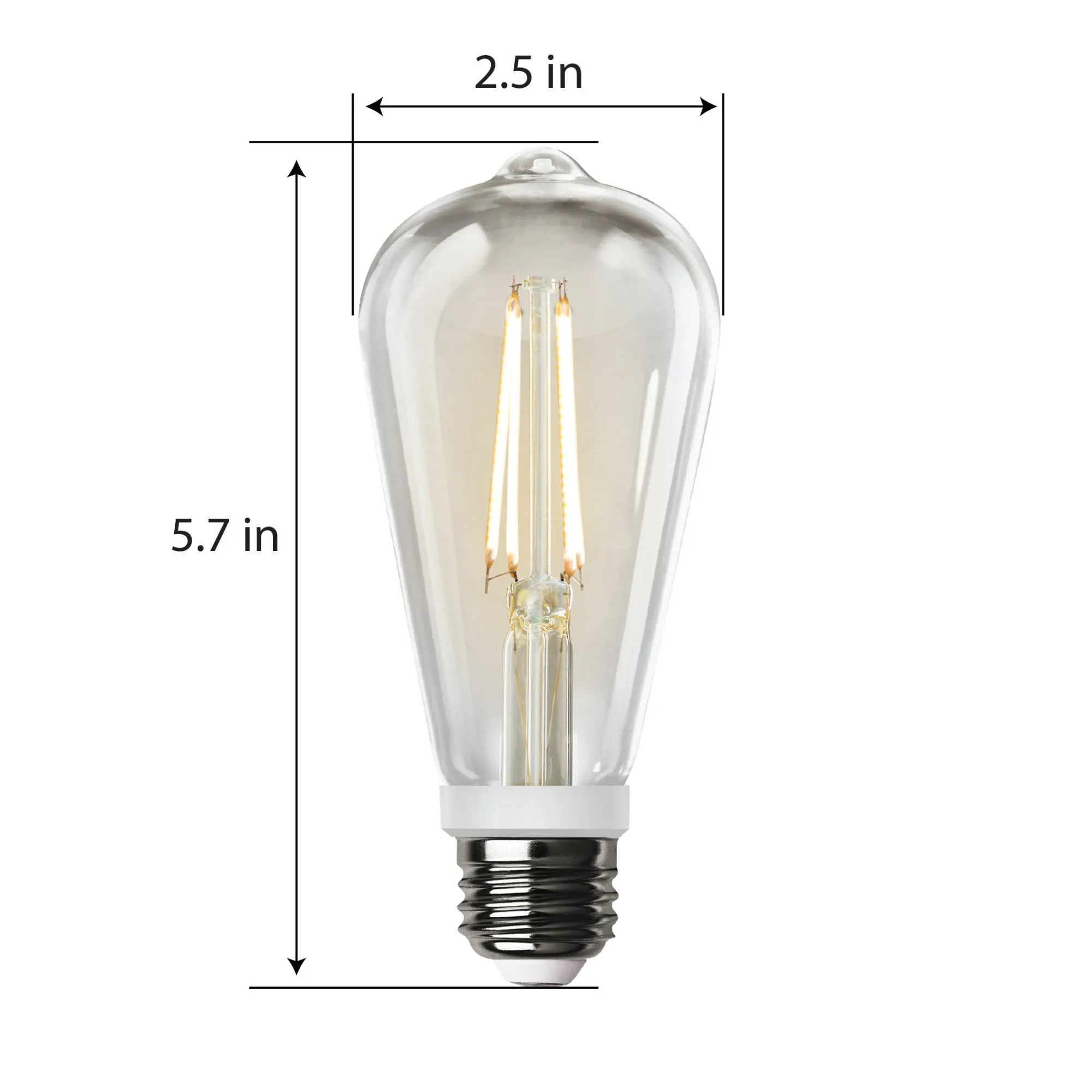 8.8W (60W Replacement) Soft White (2700K) E26 Base ST19 Motion Detection Filament LED