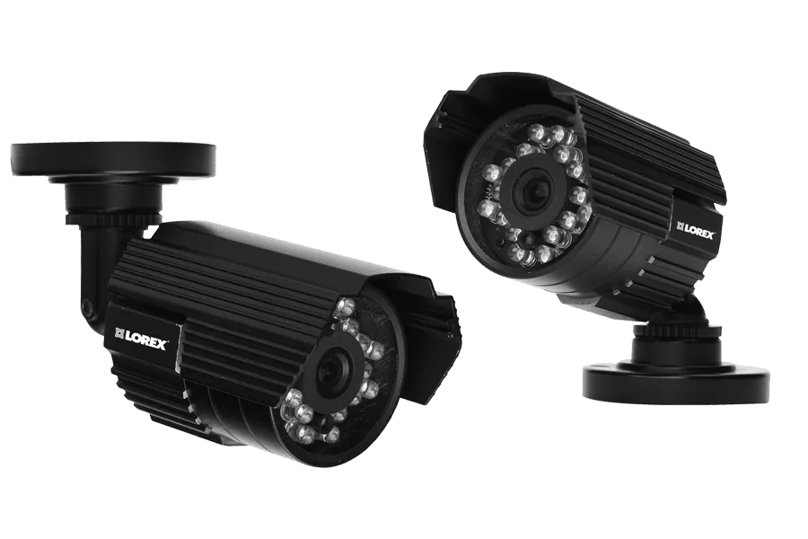 Audio security cameras with night vision