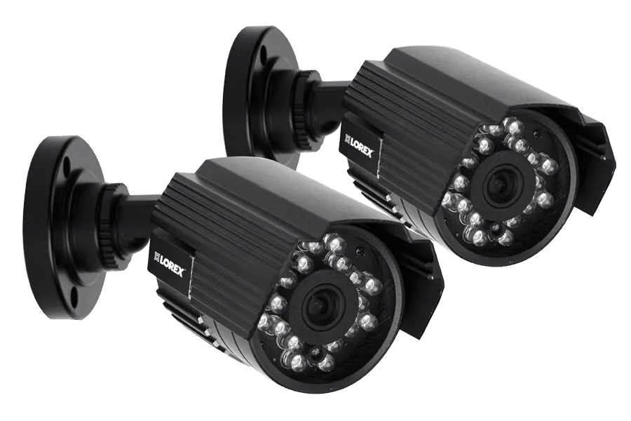 Audio security cameras with night vision