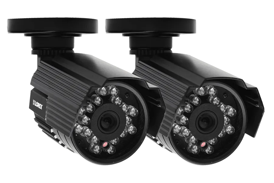 Audio security cameras with night vision