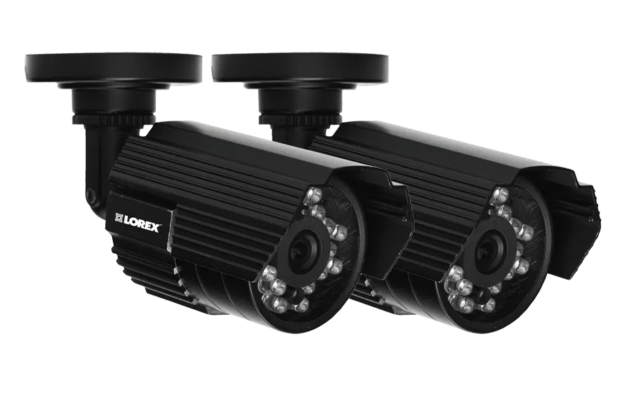 Audio security cameras with night vision