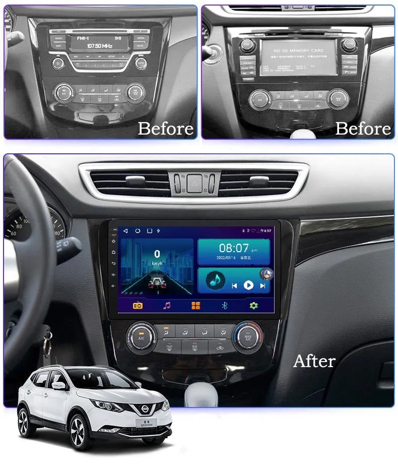 Car Dealz 10.2" Android 10.0 For Nissan Qashqai X-Trail 2013-2018 In Dash Plus OEM Fascia