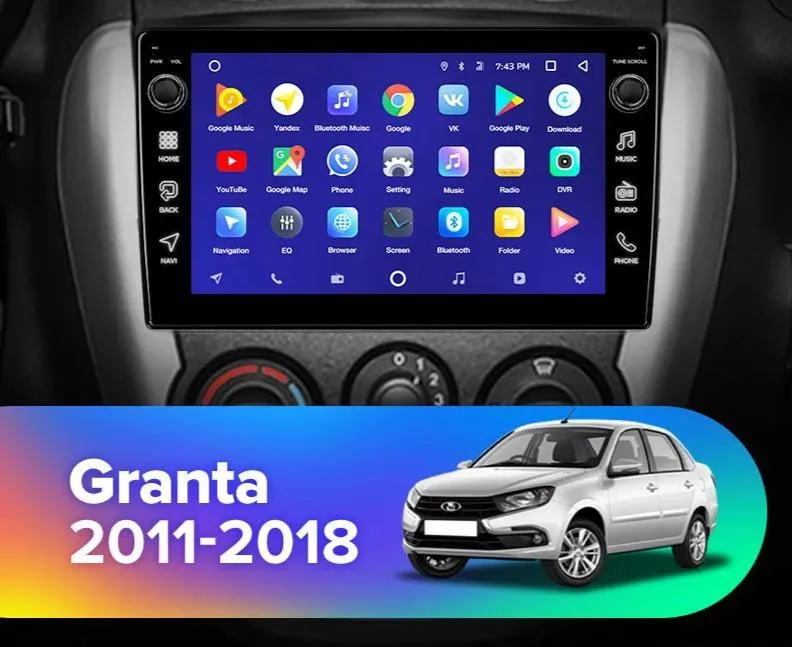 Car Dealz 10.2" Android 10.0 LADA Granta Sport 2011-2018 w CAM In Dash Plus OEM Fascia