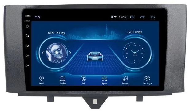 Car Dealz 9" Android 10.0 For Mercedes-Benz Smart Fortwo 2011-2015 In Dash Plus OEM Fascia