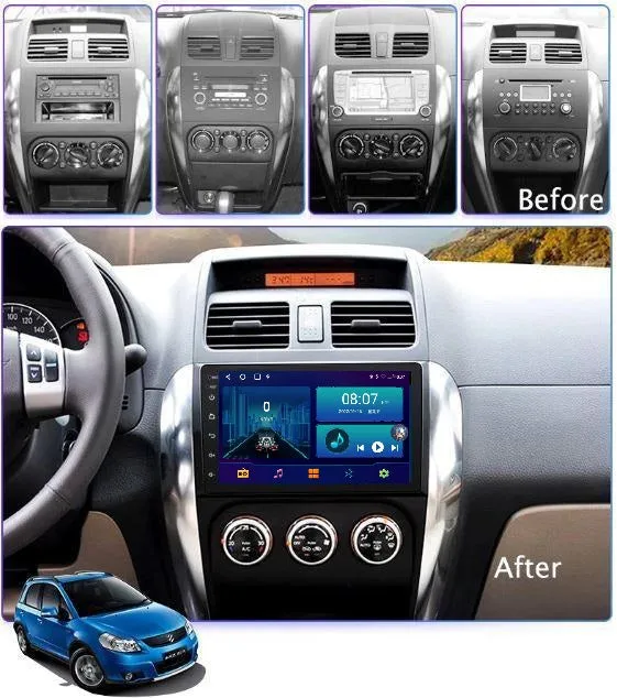 Car Dealz 9" Android 10.0 For Suzuki SX4 2006-2011 In Dash Plus OEM Fascia