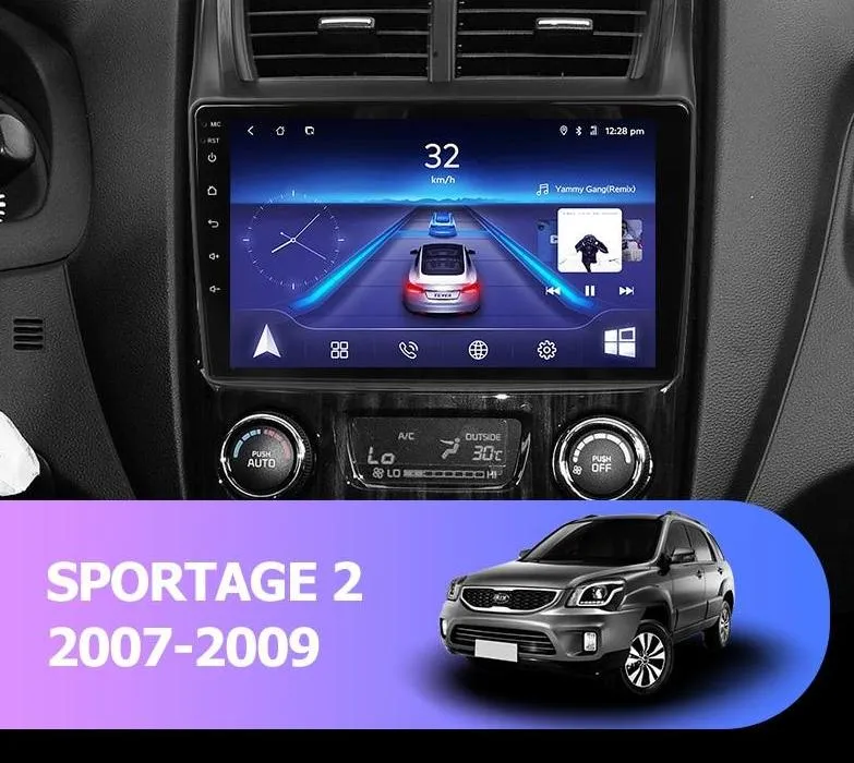 Car Dealz 9" Android 10.0 Kia Sportage 2 2007-2009 In Dash Plus OEM Fascia