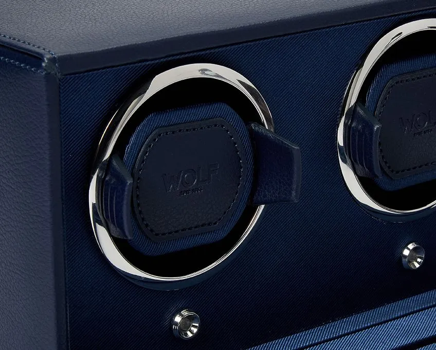 Cub Double Watch Winder With Cover (Blue)