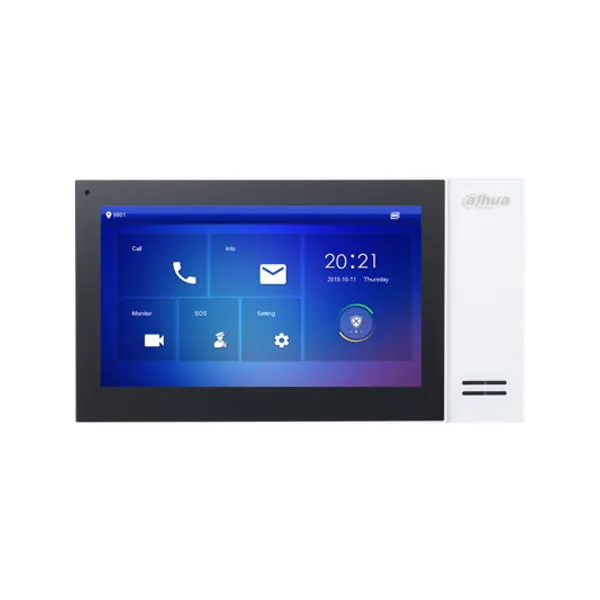 Dahua / Display / IP Color Indoor Monitor / 7-inch Touchscreen / 8GB SD / PoE Support / IPC Surveillance / Alarm Integration / DH-VTH2421FW-P