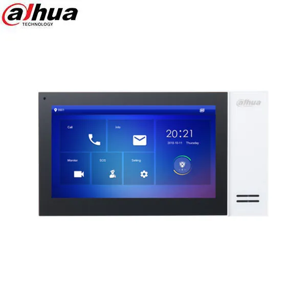 Dahua / Display / IP Color Indoor Monitor / 7-inch Touchscreen / 8GB SD / PoE Support / IPC Surveillance / Alarm Integration / DH-VTH2421FW-P