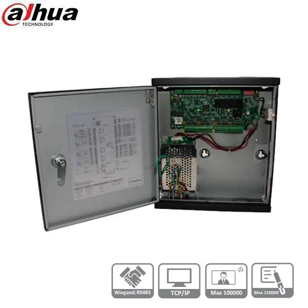 Dahua / Scalable Networked Access Control Panel / Enclosed / 4 Readers / TCP / RS-485 / 100K Users / 150K Event History / 9-15VDC / ASC1204C