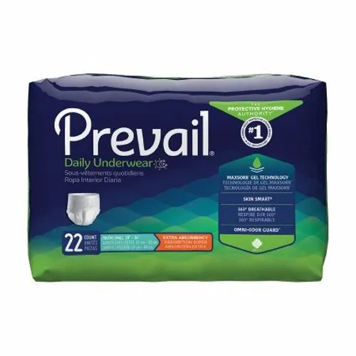 Female Adult Absorbent Underwear Prevail  Daily Underwear Pull On with Tear Away Seams Small (Youth) Count of 22 By First Quality