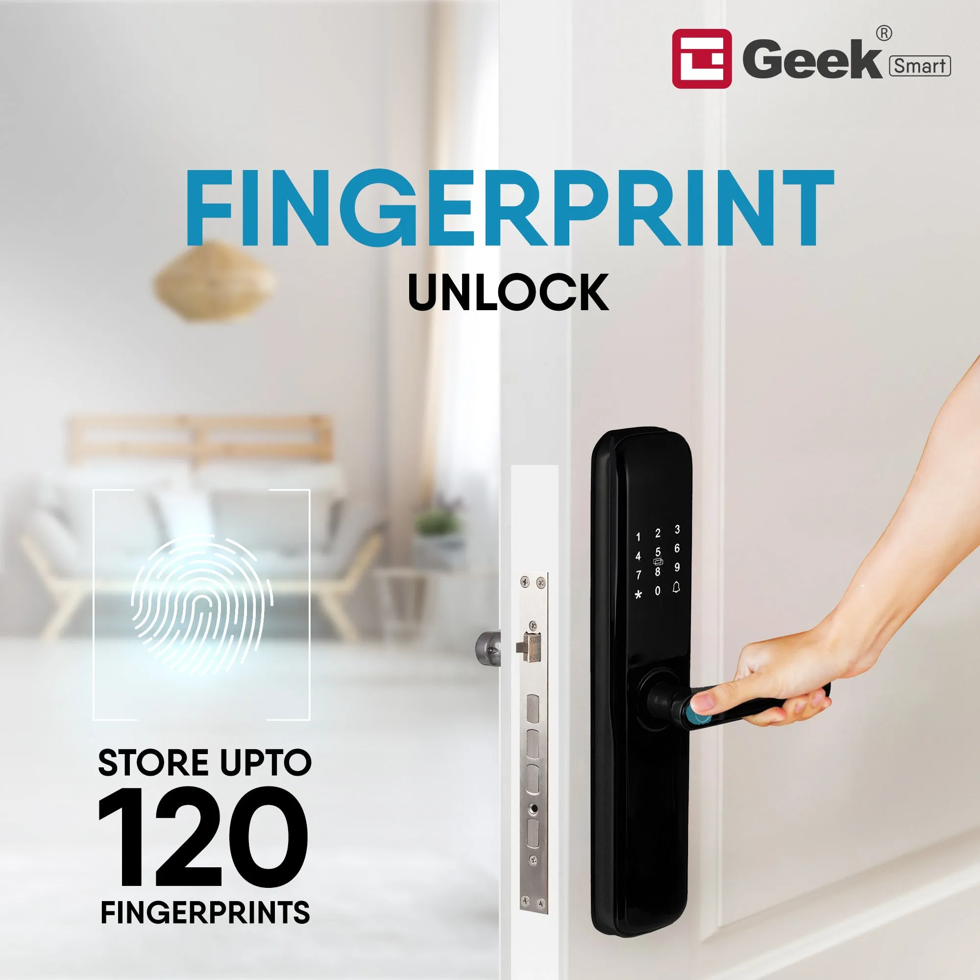 Geek Smart Lock X403 5-in-1 Smart Digital Door Lock with Biometric Fingerprint access