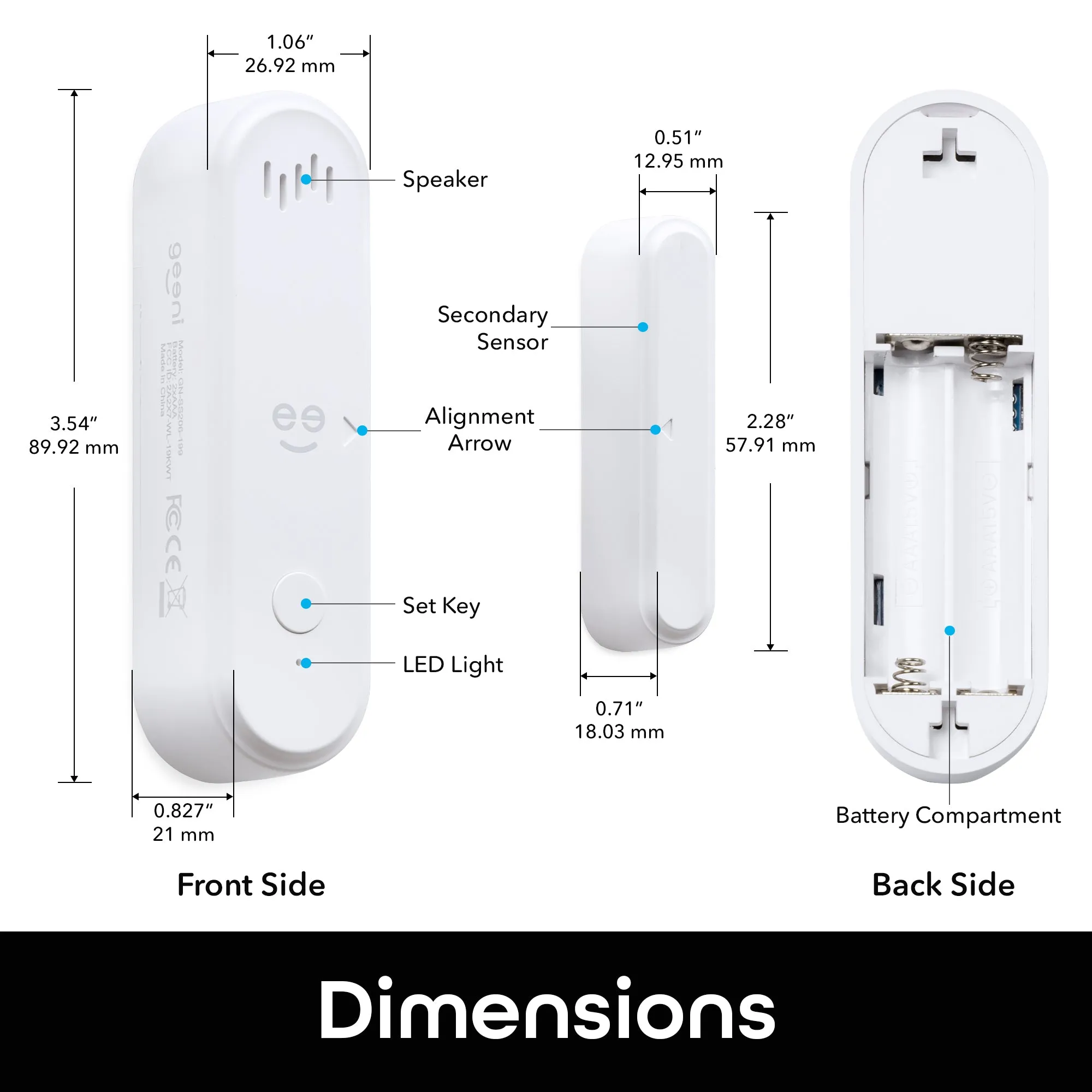 Geeni Smart Door and Window Sensor 2-Pack