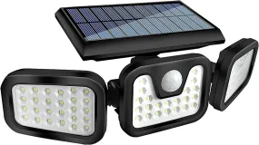 HOORAY Solar Lights Outdoor - 800Lumens 74 LED Wireless Motion Sensor Light,3 Adjustable Heads,270°Wide Angle Illumination,Ip65 Waterproof