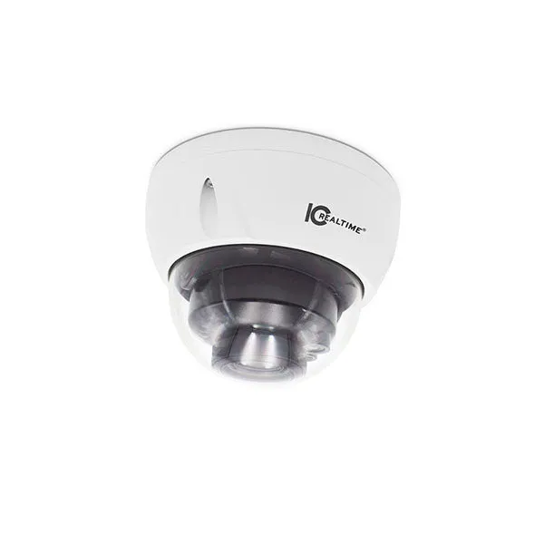 IC Realtime - HDMX-D50V-IR-DP1 / 5MP (16:9) HD-AVS Iindoor/Outdoor Mid Size Vandal Dome Camera / Varifocal 2.7-13.5mm Motorized Lens (31.4°–113°) / 98 Ft Smart IR