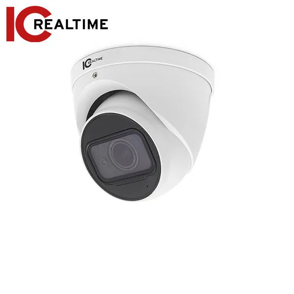 IC Realtime - ICR-300H4W / 2MP HD-AVS Indoor/Outdoor Mid Size Eyeball Dome Camera / 2.7-13.5mm Optical Lens (108.7 - 28.7 AOV) / 197 Ft / Smart IR 12VDC / Built-In Mic