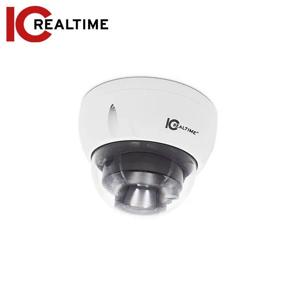 IC Realtime - IPEG-D40V-IRW2 / 4MP IP Indoor/Outdoor Mid Size Vandal Dome Camera / Varifocal 2.8-12mm Motorized Lens (98° - 31°) / 131 Feet Smart IR / PoE Capable