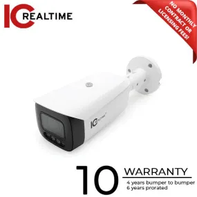 IC Realtime - IPEL-B40V-W1-LED / 4MP IP Indoor/Outdoor Bullet Camera / Motorized Varifocal 2.7-12mm Lens (115°–48°) / 131 Feet LED / POE Capable / IVS IMD / Face Recognition