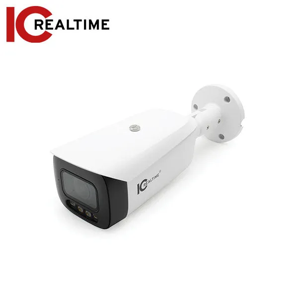 IC Realtime - IPEL-B40V-W1-LED / 4MP IP Indoor/Outdoor Bullet Camera / Motorized Varifocal 2.7-12mm Lens (115°–48°) / 131 Feet LED / POE Capable / IVS IMD / Face Recognition