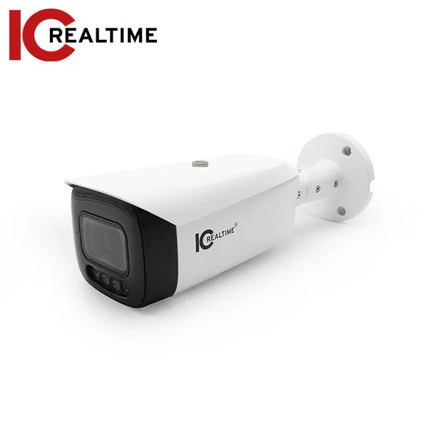 IC Realtime - IPMX-B40F-ADW1 / 4MP IP Indoor/Outdoor Eyeball Bullet Camera / Fixed 2.8mm Lens (H:103°, V:53°) / 131 Ft LED / POE Capable / Active Deterrent