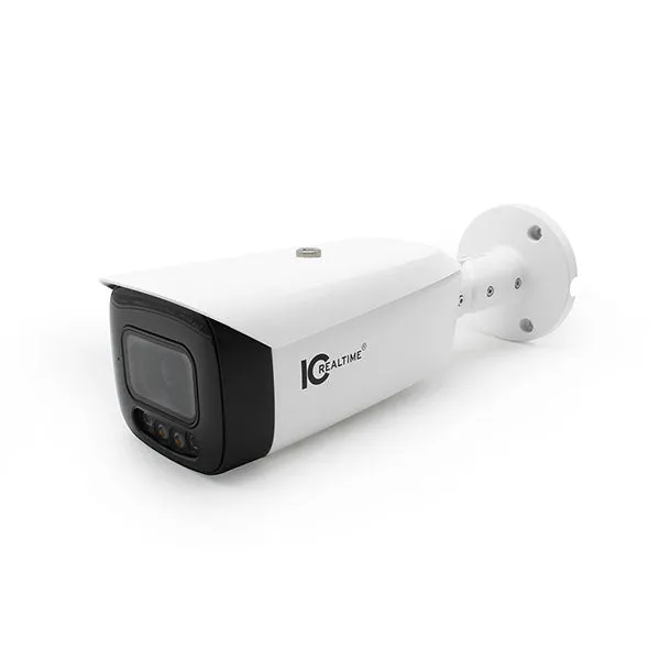 IC Realtime - IPMX-B40F-ADW1 / 4MP IP Indoor/Outdoor Eyeball Bullet Camera / Fixed 2.8mm Lens (H:103°, V:53°) / 131 Ft LED / POE Capable / Active Deterrent