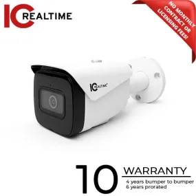 IC Realtime - IPMX-B40F-IRW2 / 4MP IP Indoor/Outdoor Small Size Bullet Camera / Fixed 2.8mm Lens (103 AOV) / 164 Ft Smart IR / POE / AI