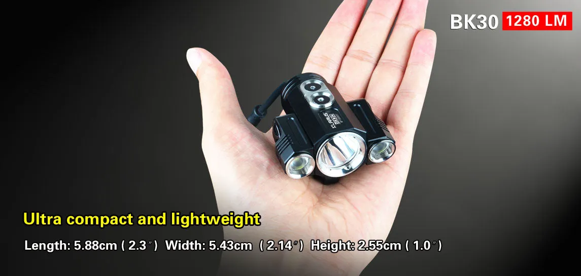 Klarus BK30 2x 18650 1280 Lumens CREE XM-L2 LED Bike Light