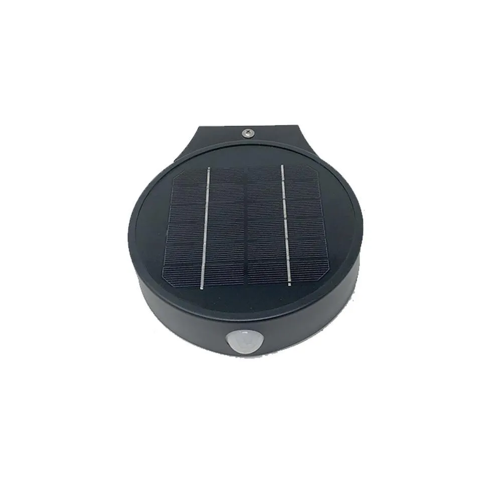 LED Exterior Motion Sensor Solar Wall Lamps W/ Smart LED PIR Sensor - 3 Watt - 4000K Round