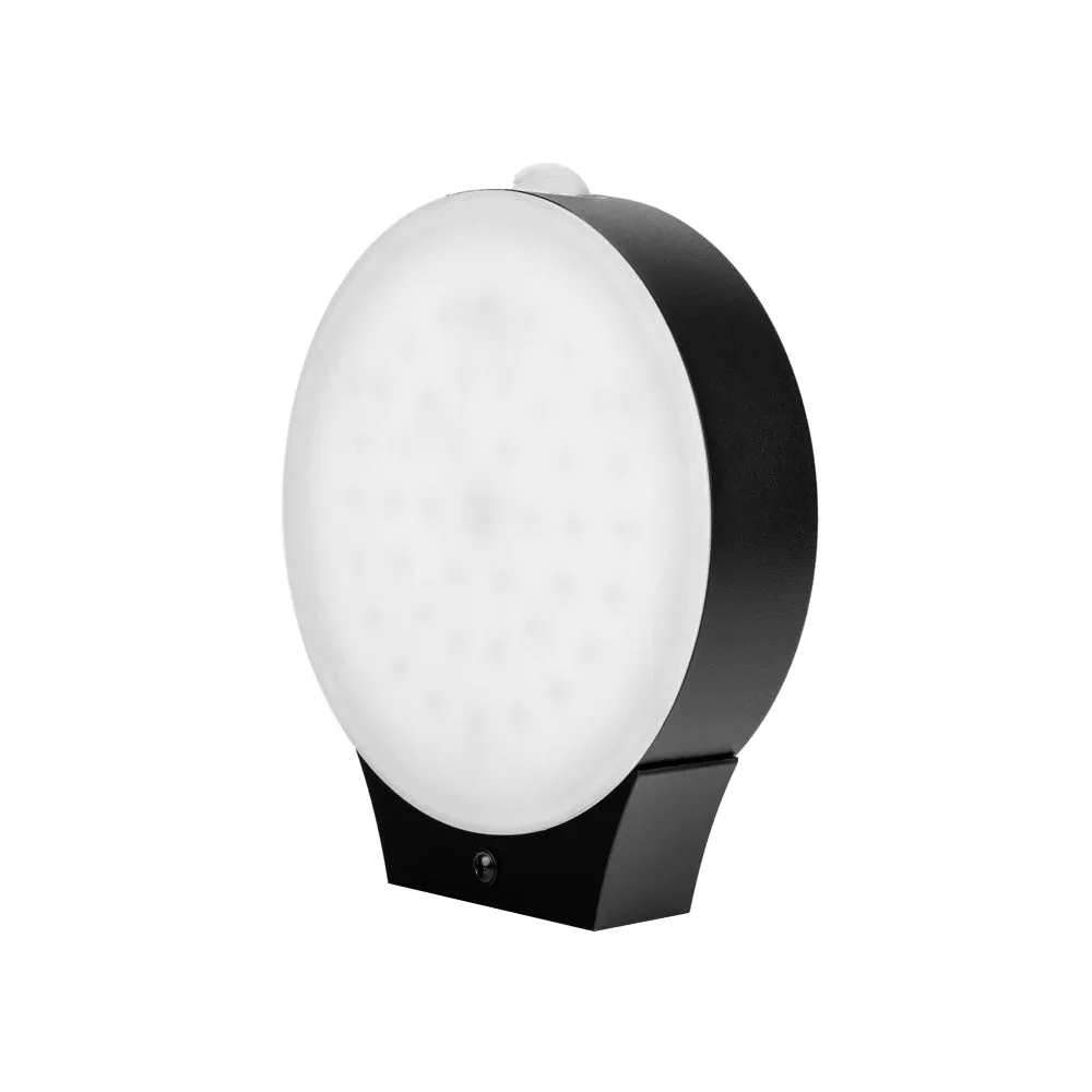 LED Exterior Motion Sensor Solar Wall Lamps W/ Smart LED PIR Sensor - 3 Watt - 4000K Round