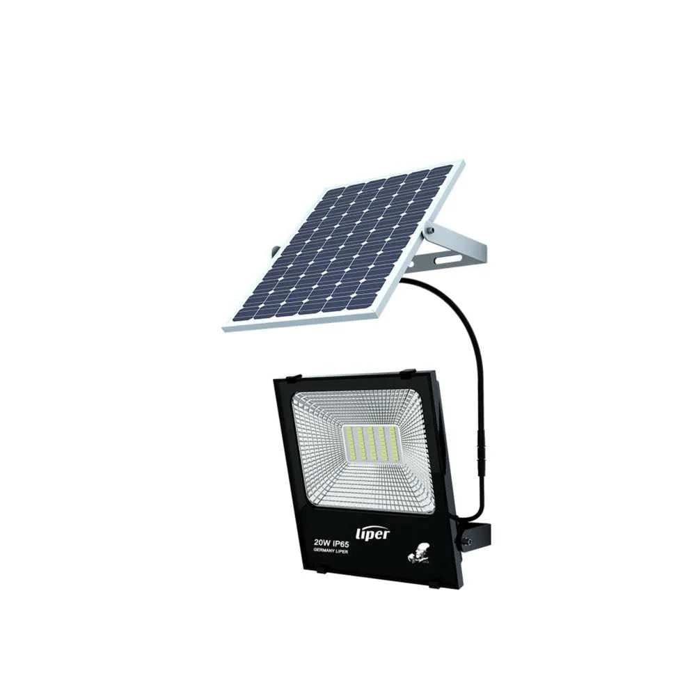 Liper LED Solar Flood Light w/ Remote Control 30W Weatherproof