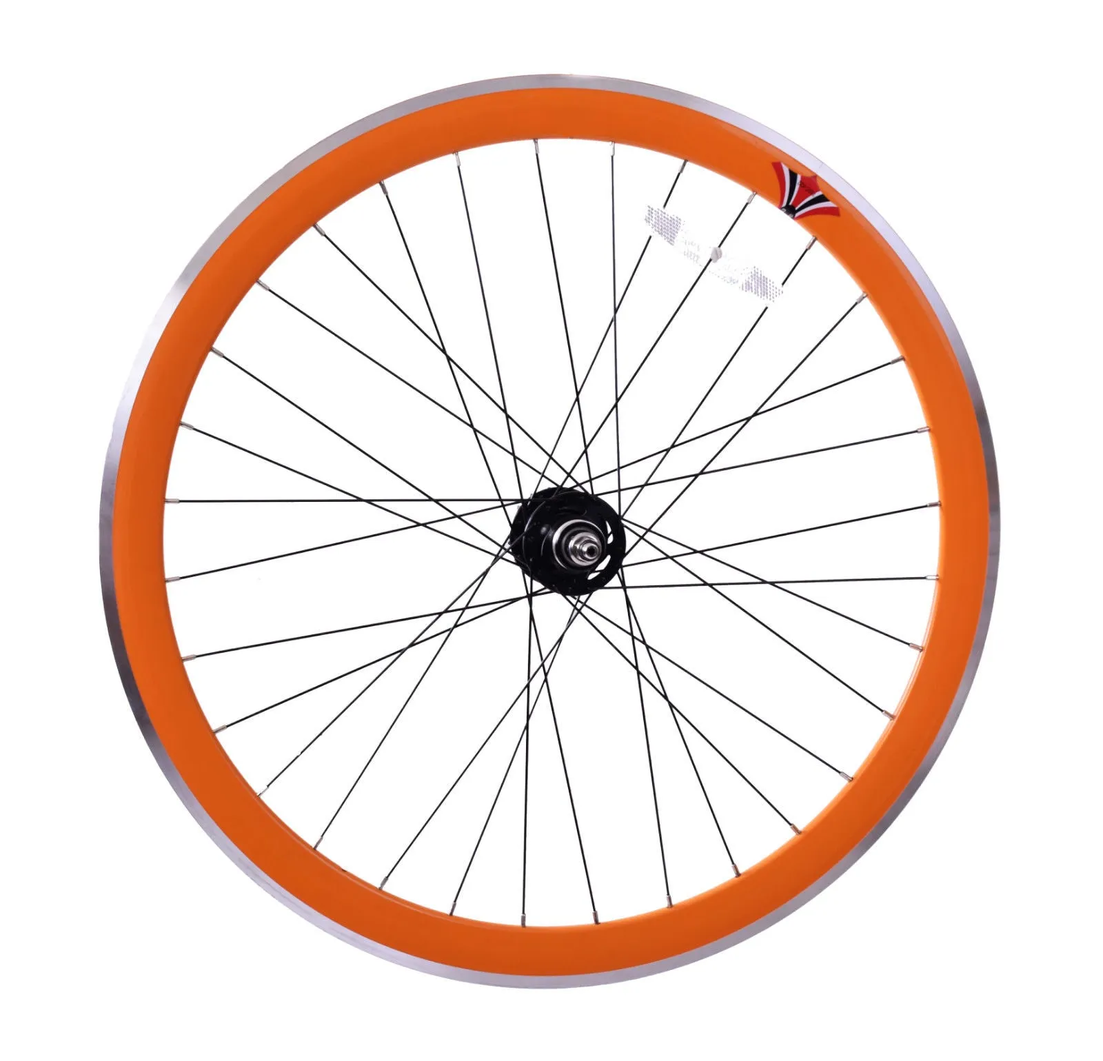 PAIR 700c 622-13 FLIP FLOP FIXIE WHEELS,NOVATEC SEALED HUB DEEP WALL RIMS ORANGE