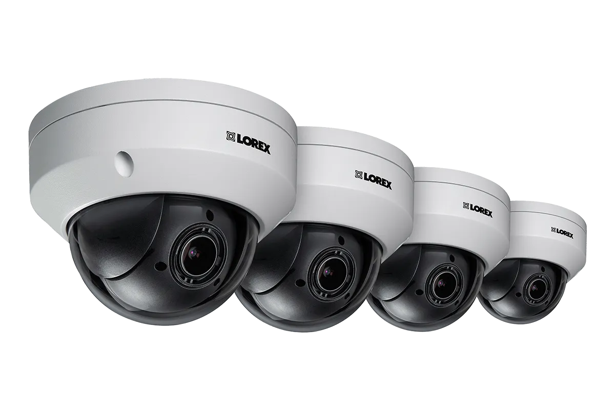 Pan-Tilt-Zoom Outoor Metal Camera, 4x Optical Zoom with 1080p HD Video & Color Night Vision (4-pack)