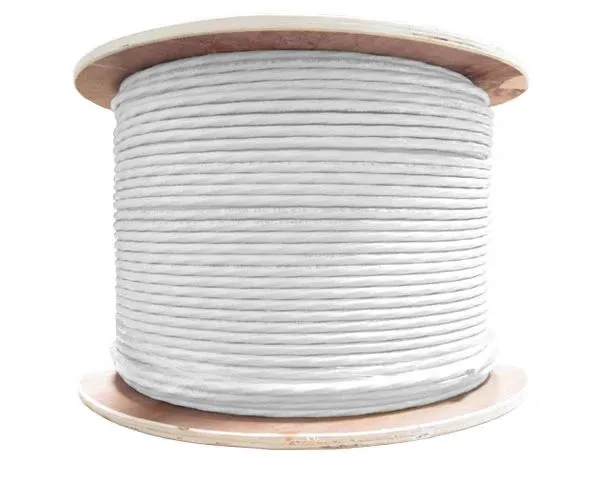 RG59 Plenum Coaxial Cable, 20 AWG BC, 95% BC Braid, 1000ft, White, CCTV