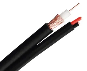 RG59 Siamese Direct Burial Coaxial Cable, 20 AWG BC, 95% BC Braid, 18/2 Stranded BC, CCTV