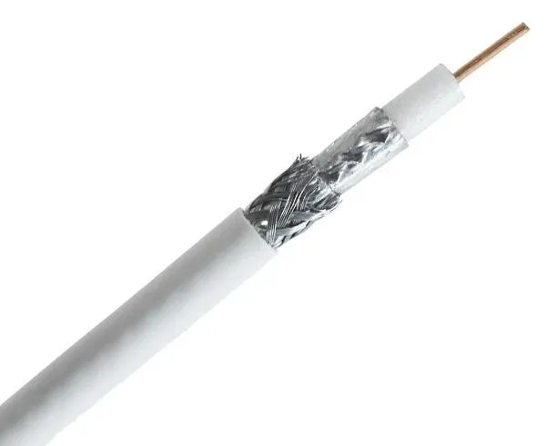 RG6 Dual Shield Plenum Coaxial Cable, 18 AWG BC, CMP, 90% AL Wire Braid & 100% AL Foil Shield, 1,000ft, White