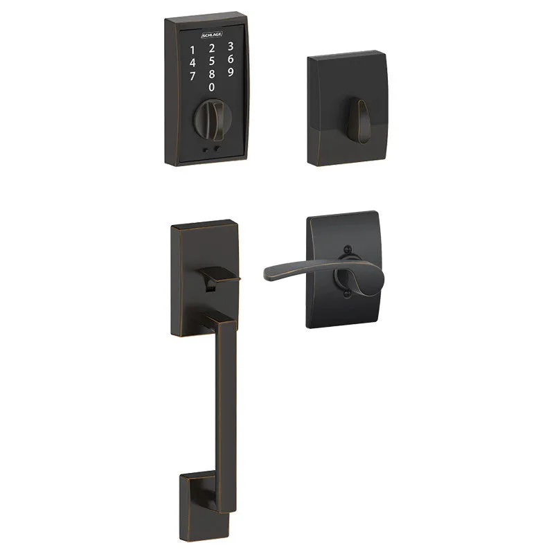 Schlage Touch™ Keyless Touchscreen Deadbolt (Century Style) with Century Handleset and Merano Lever (Century Trim)