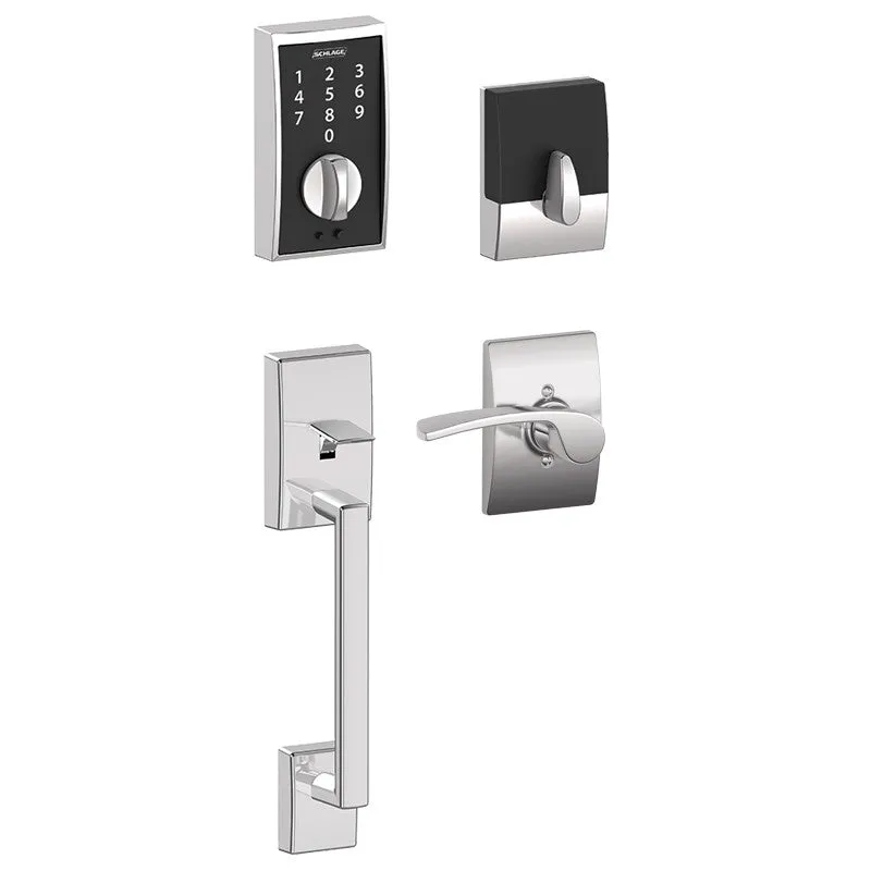 Schlage Touch™ Keyless Touchscreen Deadbolt (Century Style) with Century Handleset and Merano Lever (Century Trim)