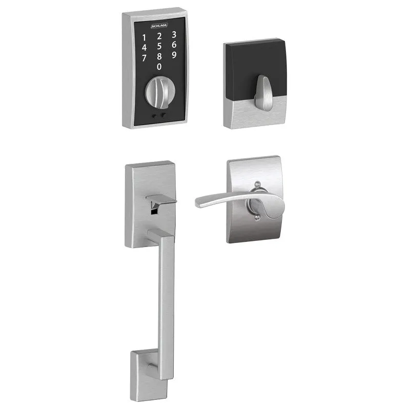 Schlage Touch™ Keyless Touchscreen Deadbolt (Century Style) with Century Handleset and Merano Lever (Century Trim)