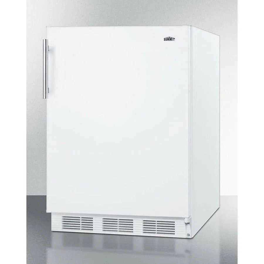 Summit 24 in. Wide Built-In Refrigerator-Freezer with 5.1 cu. ft. Capacity, 2 Glass Shelves, Right Hinge with Reversible Doors, Crisper Drawer, Cycle Defrost, CFC Free, Wine Shelf - CT661WBI