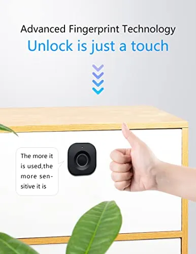 SUMNEW Fingerprint Cabinet Lock, Smart Biometric Cabinet Lock, Keyless Hidden File Drawer Wardrobe Lock, Child Safety Electric Fingerprint Lock, DIY Wooden Furniture Privacy Lock for Home Office